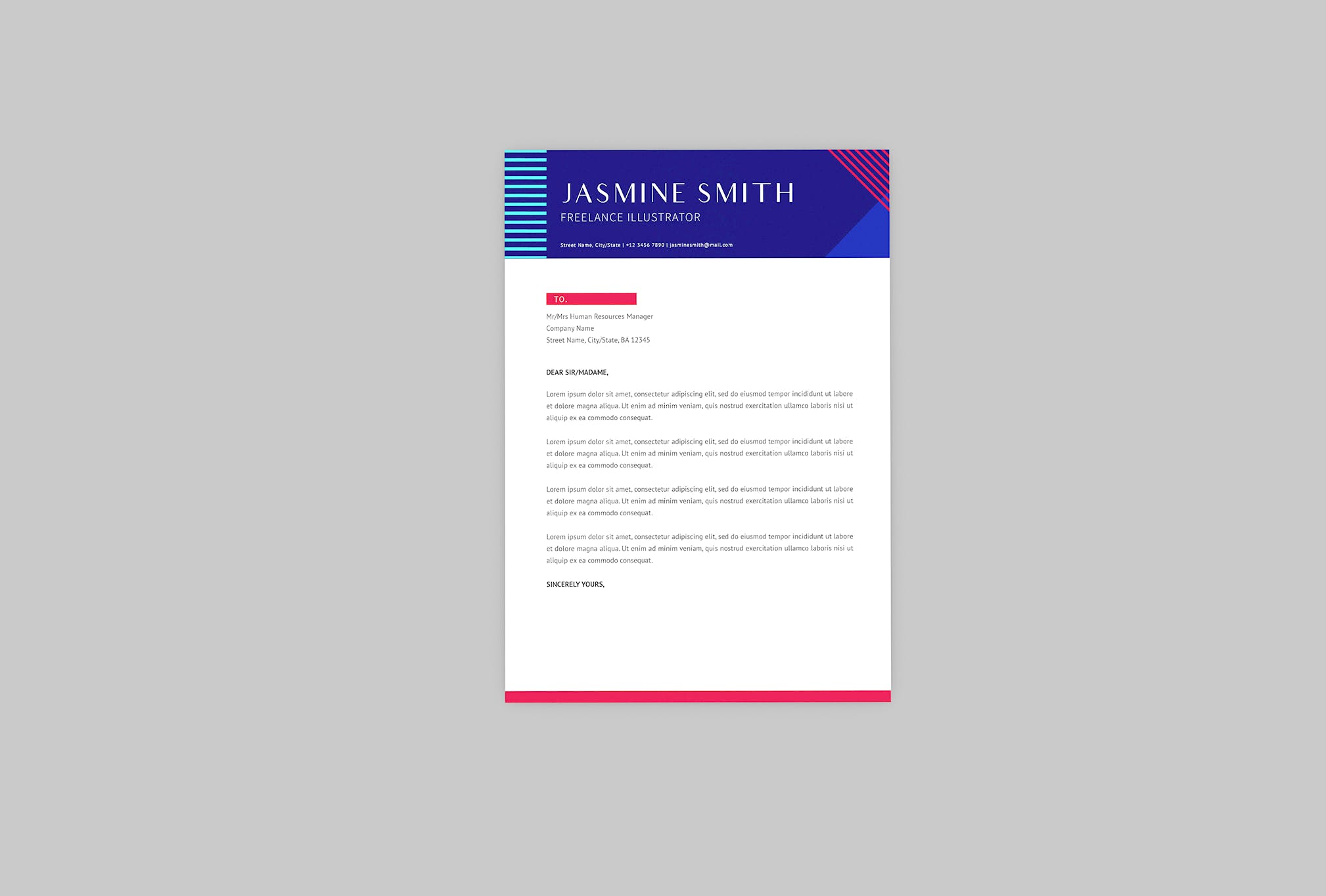 自由职业插画师三合一简历设计模板 Freelance Illustrator Resume Designer插图(1)