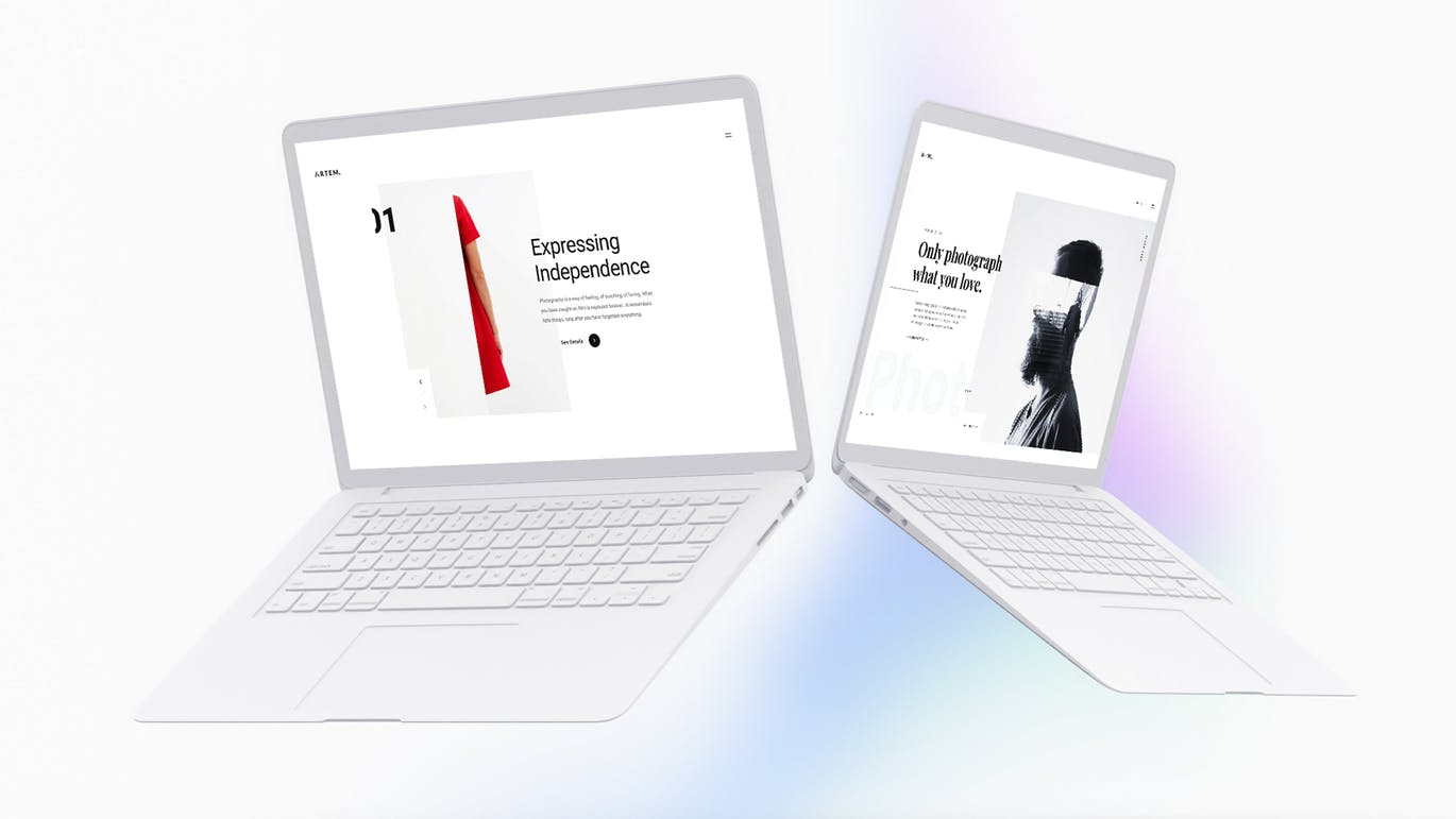 白色超极本笔记本电脑样机模板 White Laptop Mockup插图(11)