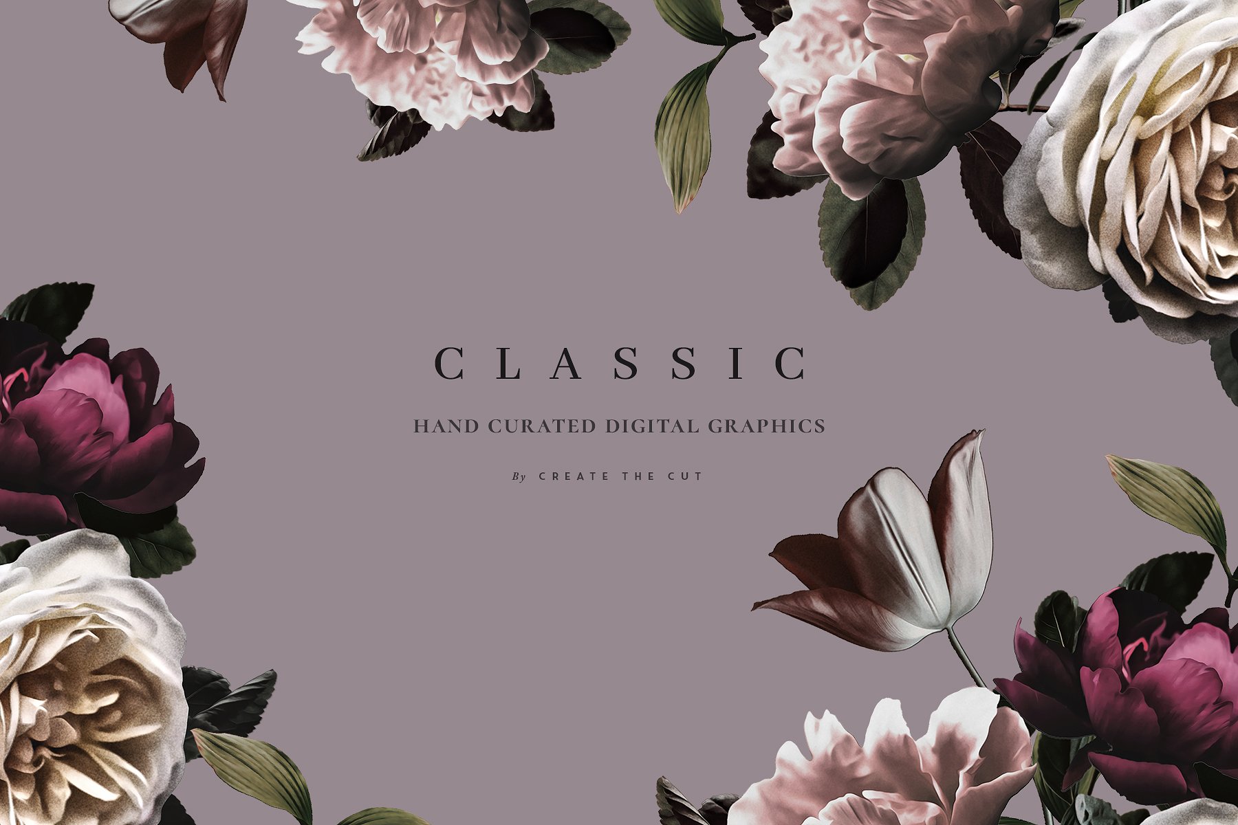 浪漫风格手绘玫瑰花素材 Romantic Clip Art Set – Classic插图(3)