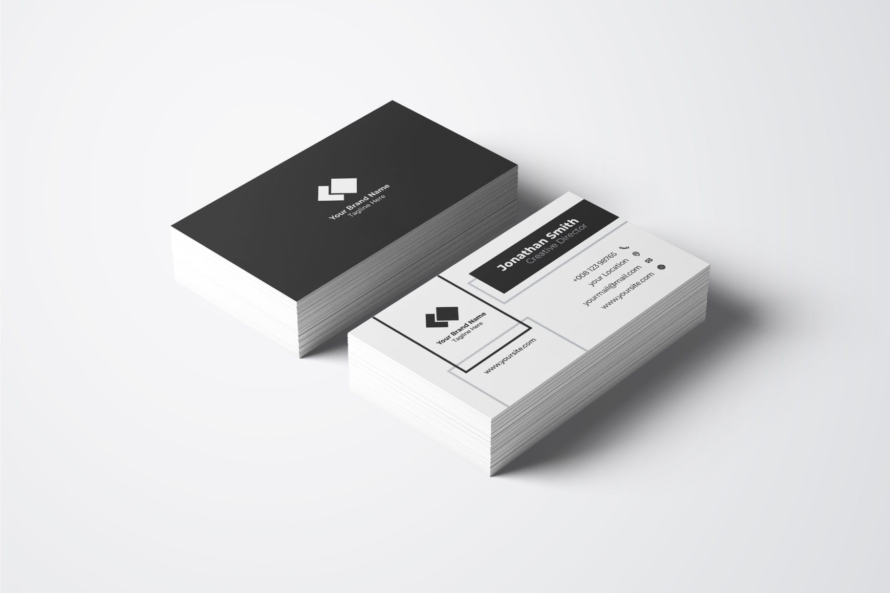 创意几何图形艺术企业素材库精选名片模板v45 Business Card Template.v45插图