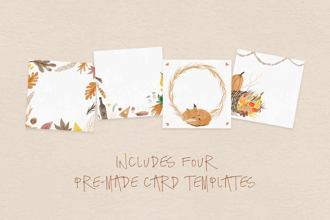 秋天主题水彩手绘图案设计素材包 Autumn Watercolor Kit插图(1)