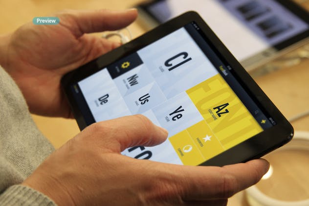 iPad平板电脑演示APP设计样机模板 Black iPad | Tablet App Scenes UI Mock-Up插图(6)
