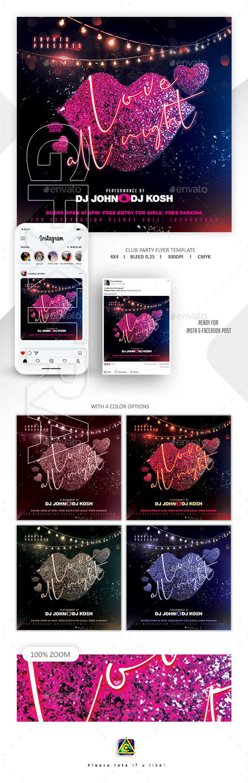 俱乐部活动宣传海报模板 club party flyer [psd]插图