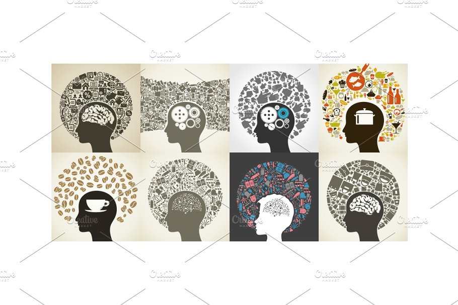 24个抽象头脑风暴插图集 Circle a head插图(3)