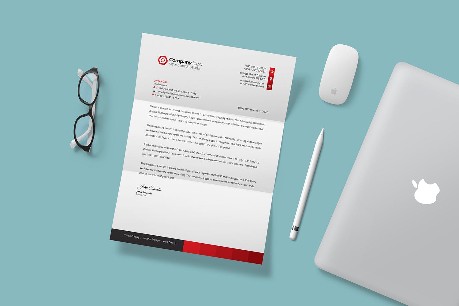 企业定制信纸信笺版式设计模板 Letterhead插图(3)