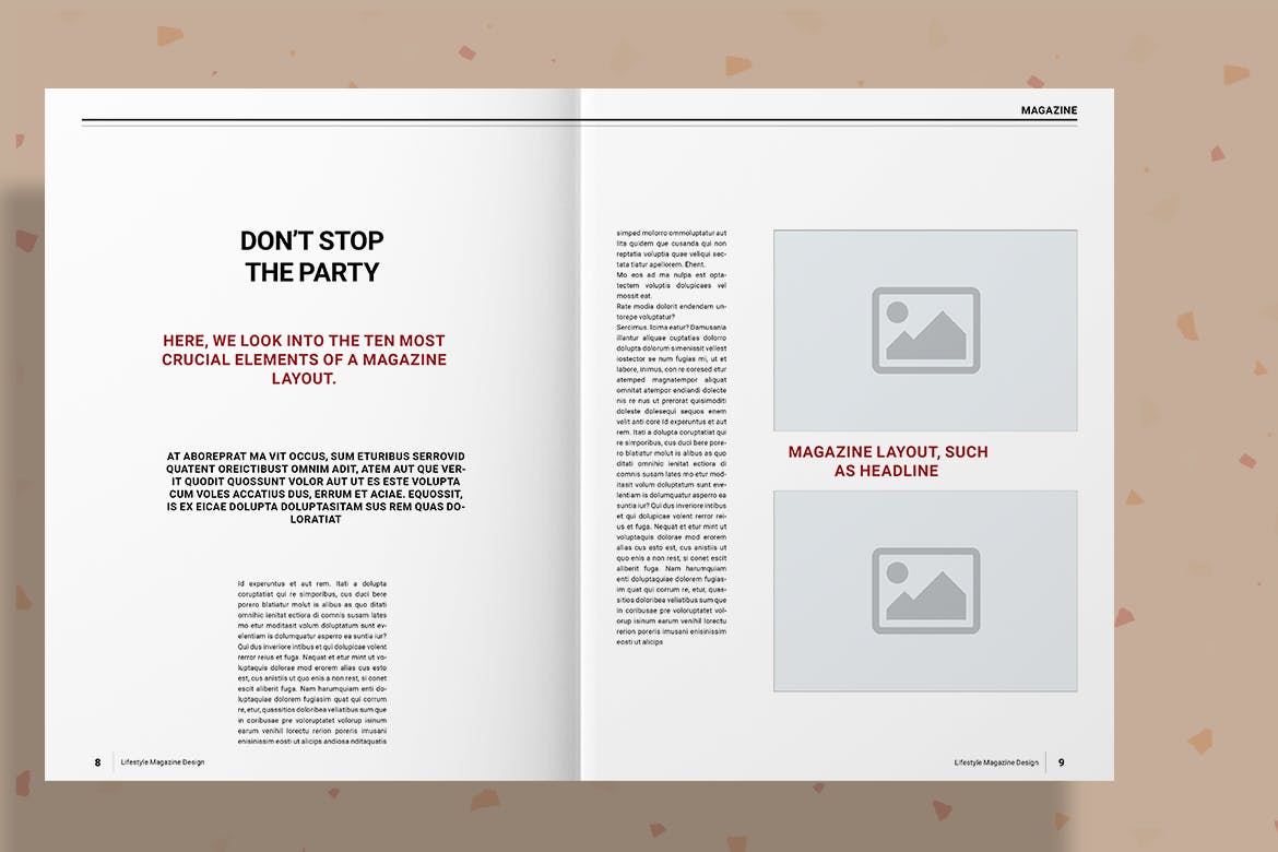 红色封面杂志版式设计模板 Red Magazine插图(5)