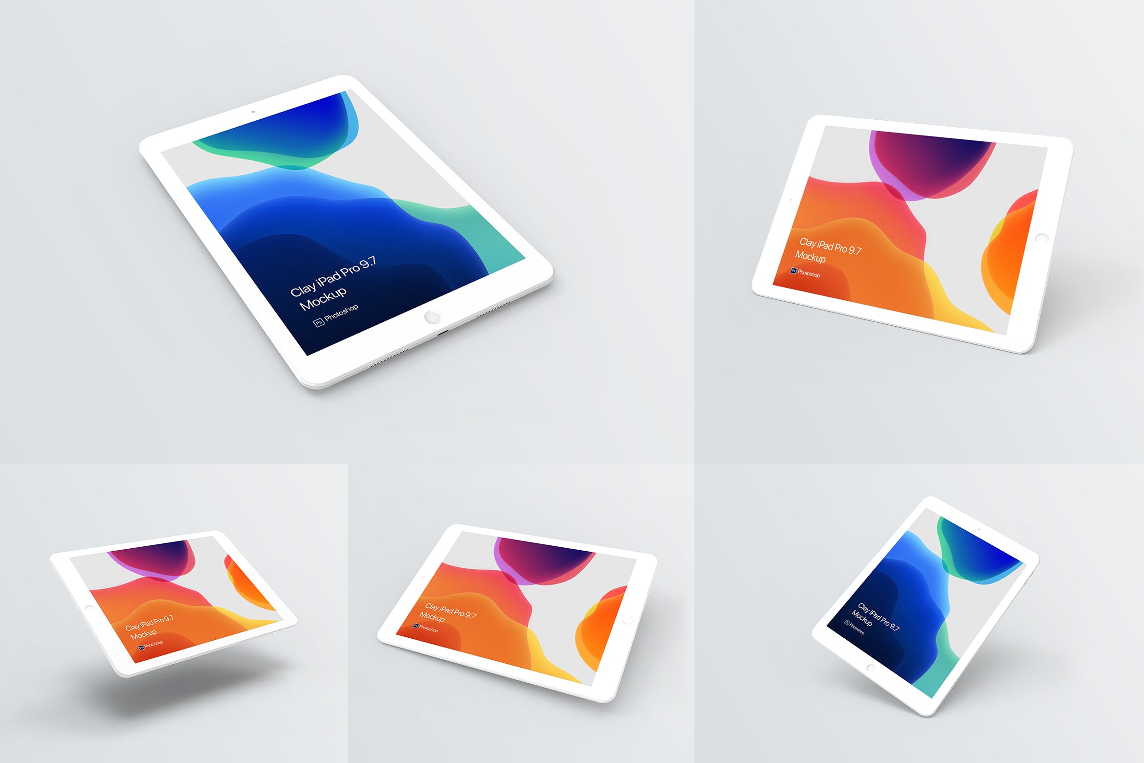 黏土材质iPad平板电脑素材库精选样机模板 Clay iPad Mockup插图