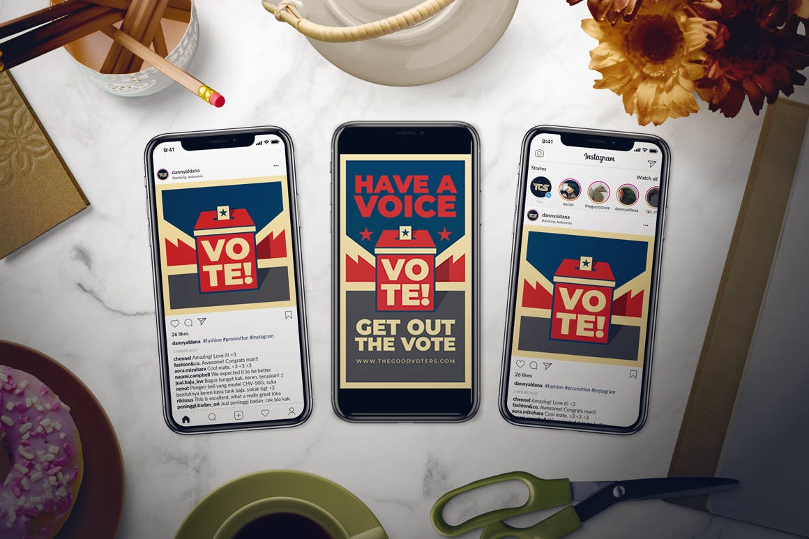 美国大选日/选举活动宣传海报设计模板 US General Election Day Flyer Set插图(2)