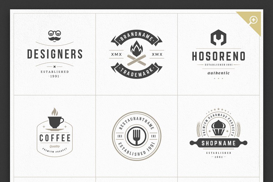 1000+复古风格Logo&徽章模板 1000 Logos and Badges Bundle插图(23)