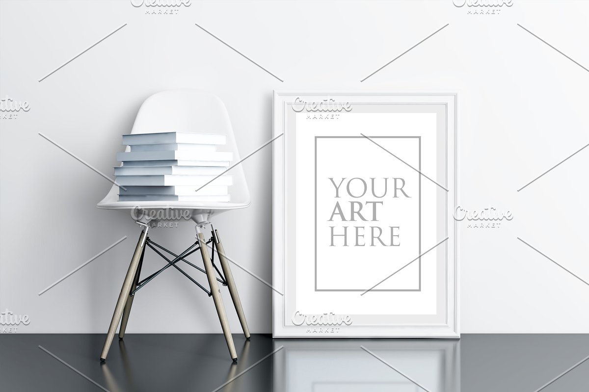 多彩的画框&椅子场景样机展示模板插图(8)