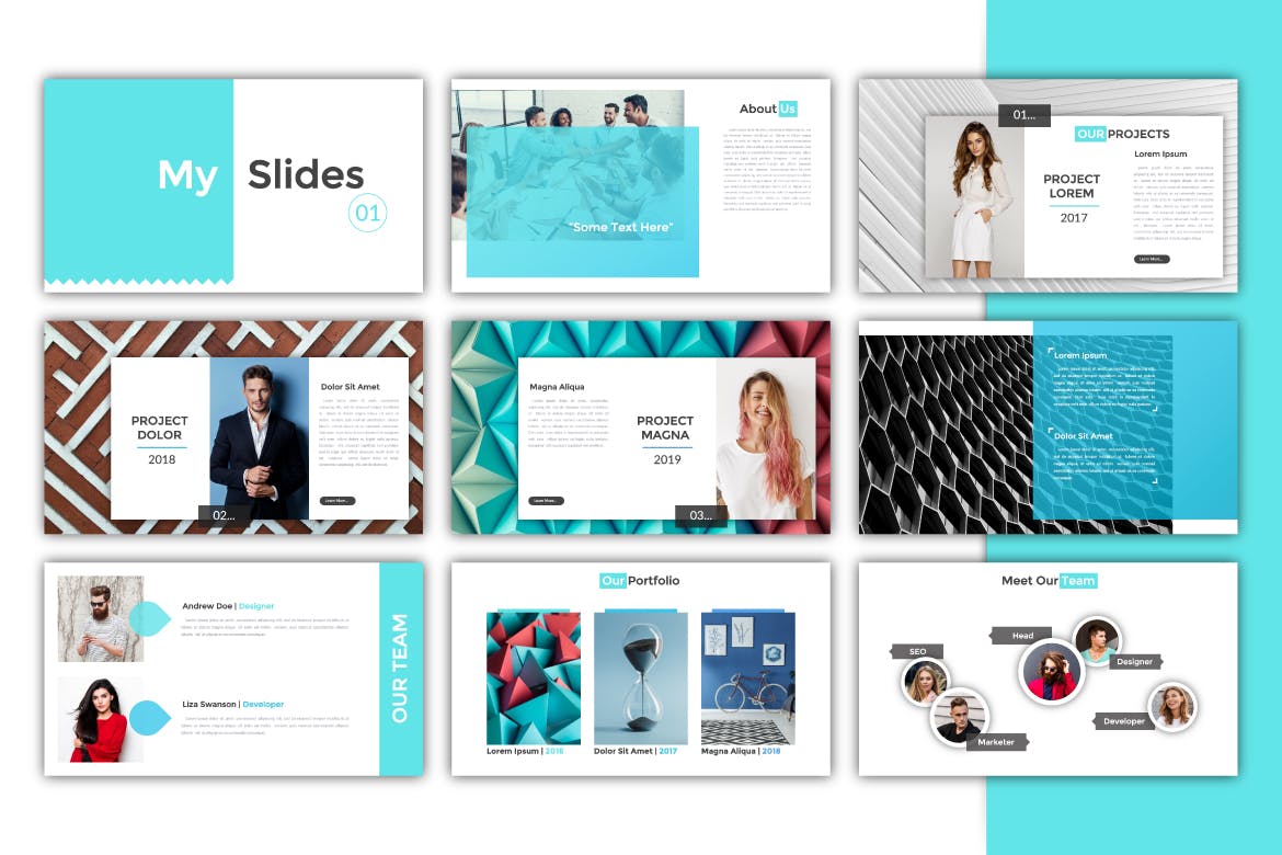 高端企业宣传PPT幻灯片设计模板下载 My Slides For Powerpoint插图(1)