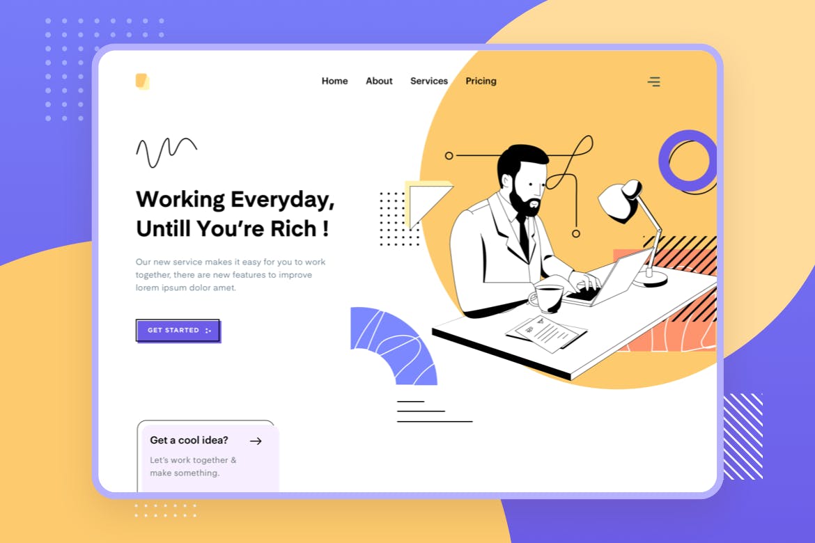 职场工作主题网站设计矢量插画设计素材 Liner – Work插图(1)