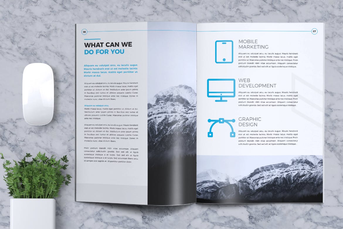 时尚清新简约的房地产楼书品牌手册画册时尚杂志书籍装帧设计模板插图(7)