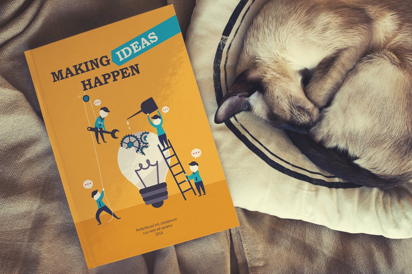 高品质的书籍装帧楼书品牌画册杂志VI样机展示模型mockups插图(4)