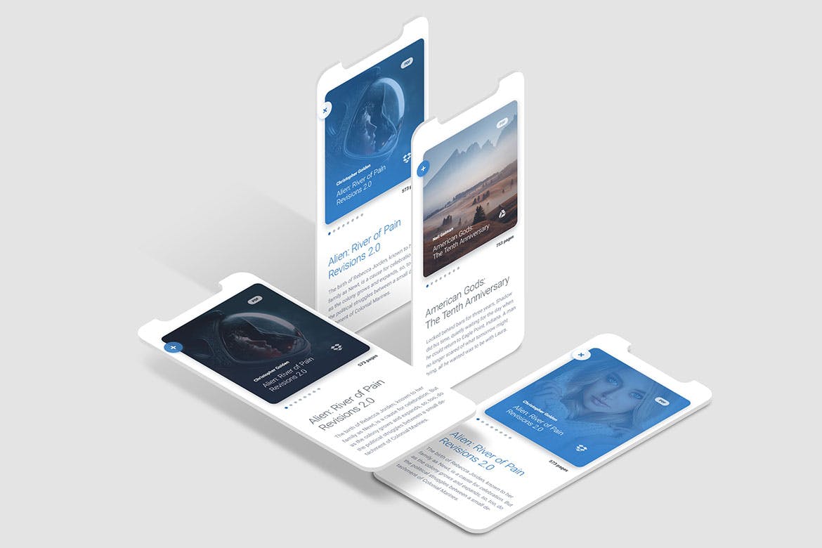 iPhone X等距网格APP设计图预览素材库精选样机 Iphone X Mock Up插图(7)