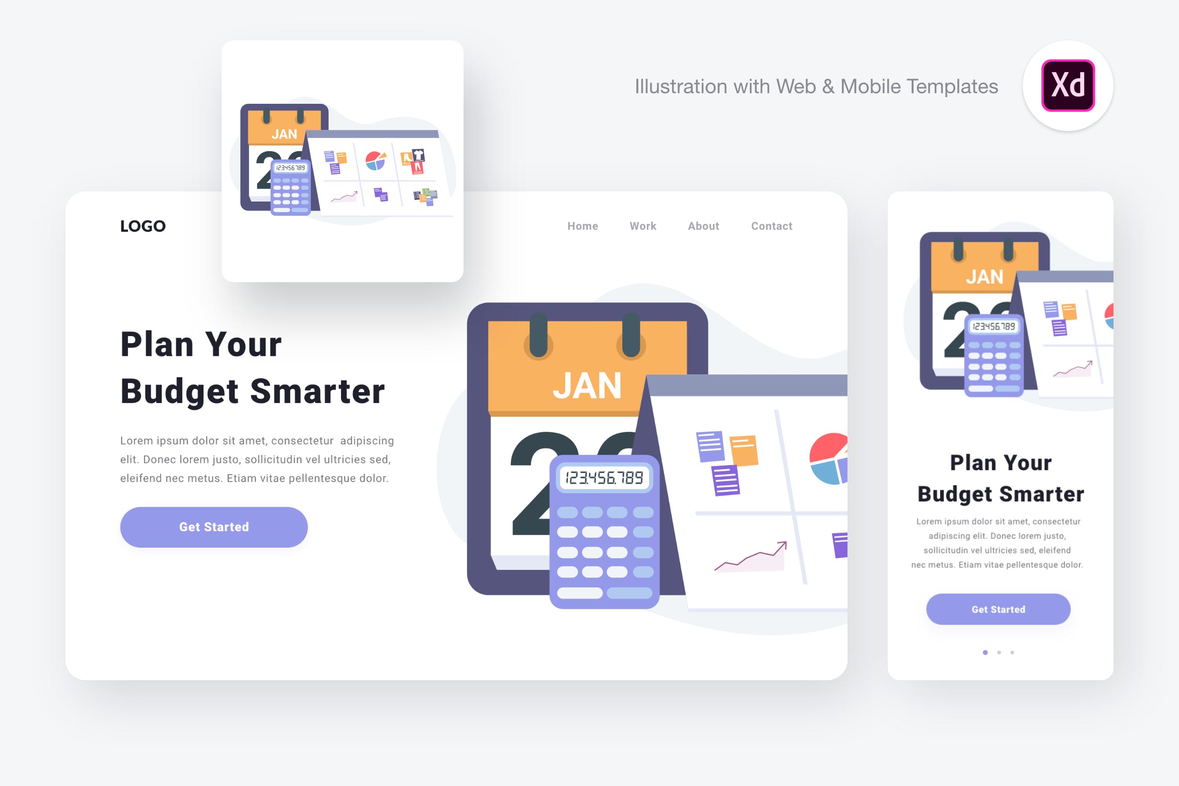 项目预算计划网页设计概念插画[XD&SVG] Planning Budget Illustration (Adobe XD & SVG)插图