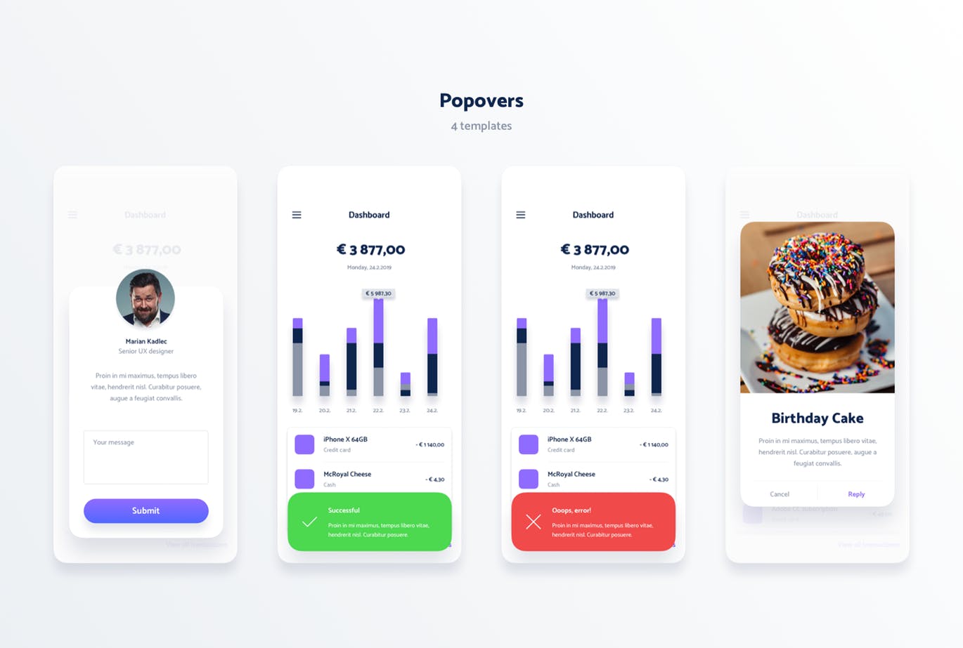 极简主义设计风格APP应用UI设计素材库精选套件v2 Vol. 2 – Spojeeto Mobile App UI Kit插图(3)