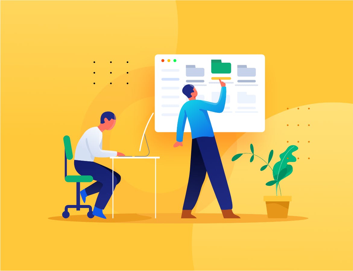 文件/文件夹管理主题网站设计矢量插画素材 Folder Management illustration for website插图(1)