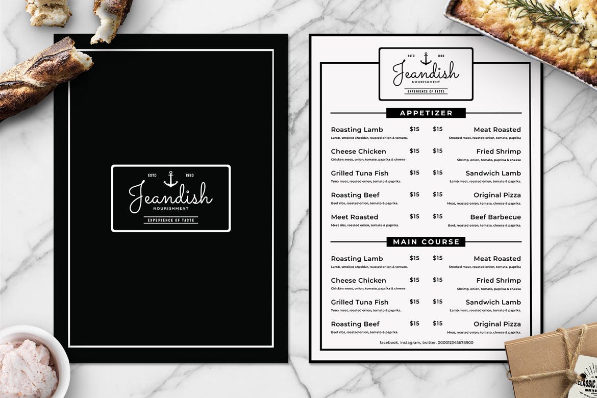 简约风西式餐厅素材库精选菜单模板v08 SGM – Food Menu .08插图