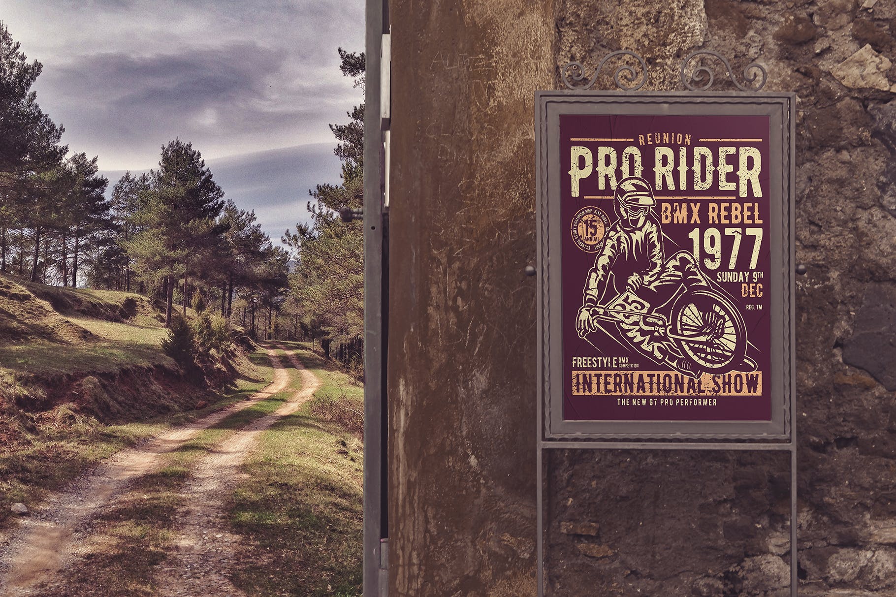 室外入口处海报设计张贴效果图样机模板 Outdoor Entrance Poster Backgrounds插图(6)