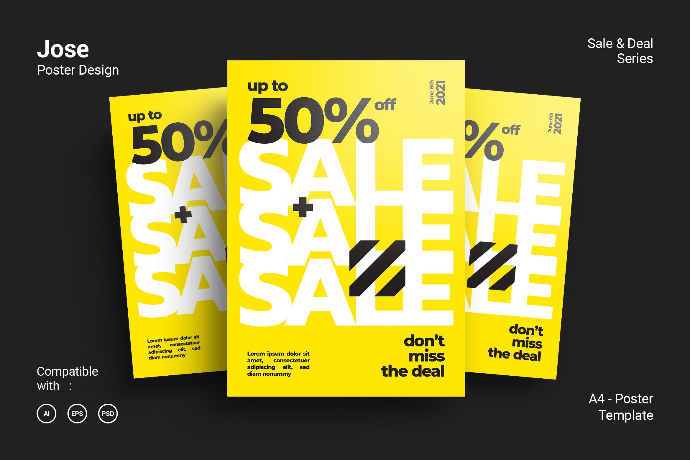 创意文字排版风格海报PSD素材素材库精选模板 Jose Poster Design插图