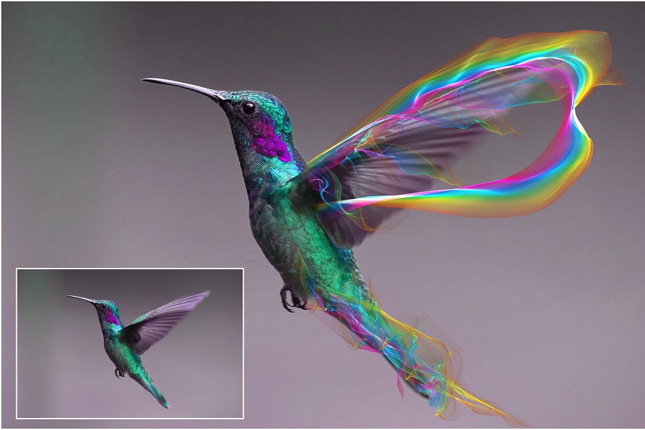 5K高分辨率彩虹色带叠层背景 5K Rainbow Ribbon Overlays插图(1)