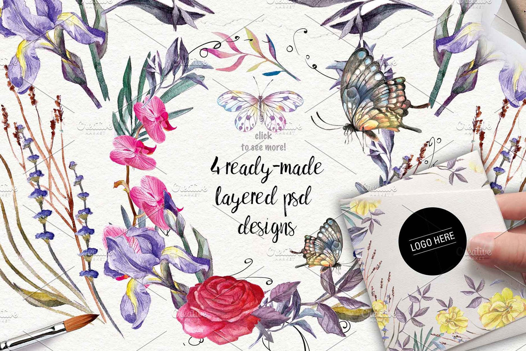 极力推荐：超级水彩元素设计素材包[2.5GB] Wildflowers pack 75 PNG插图(8)