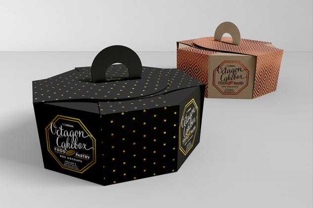 生日蛋糕八角形包装盒样机Vol.3 Food Pastry Boxes Vol.3: Packaging Mockups插图(7)