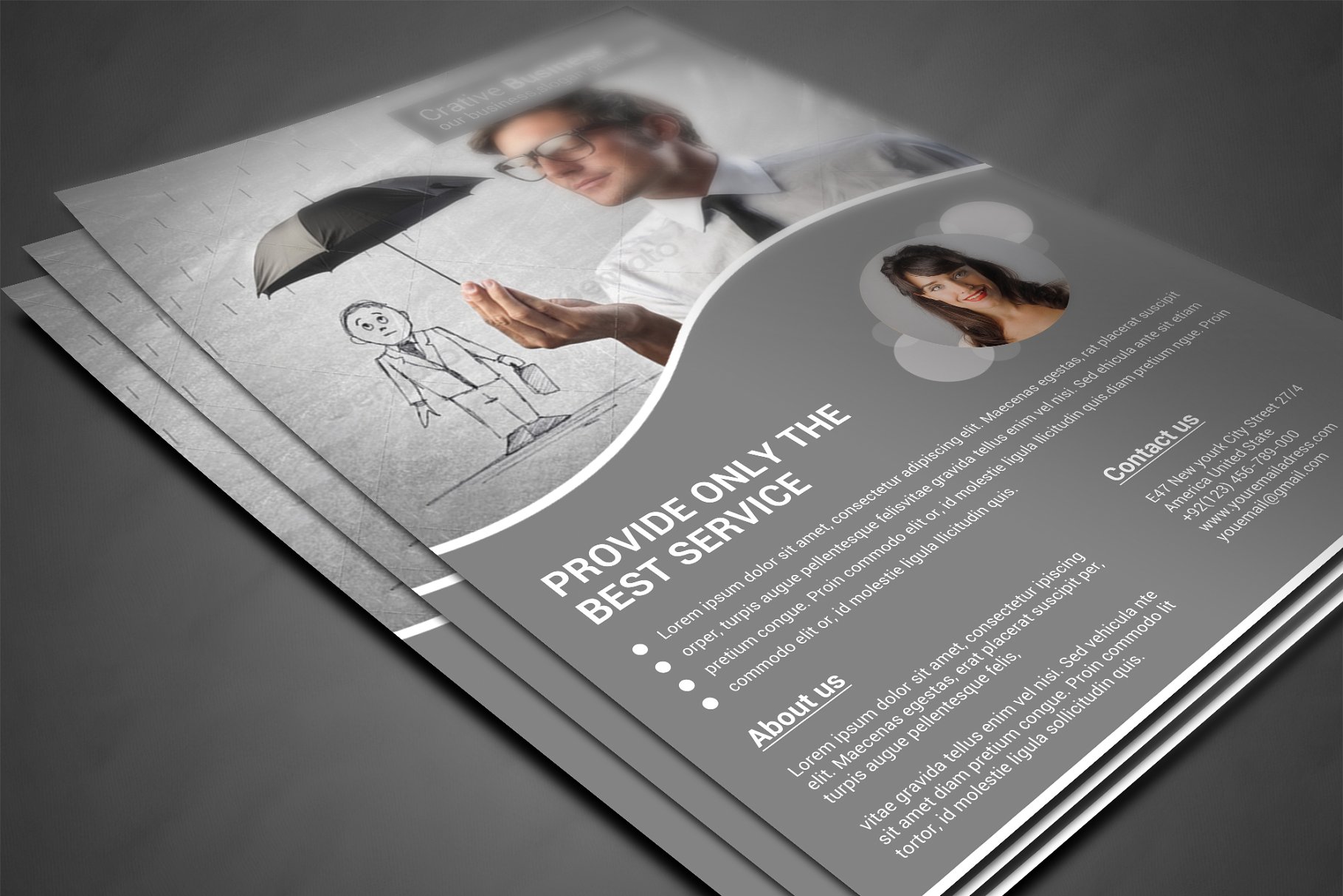 企业商务推广传单模板 Corporate Flyer Template插图(2)