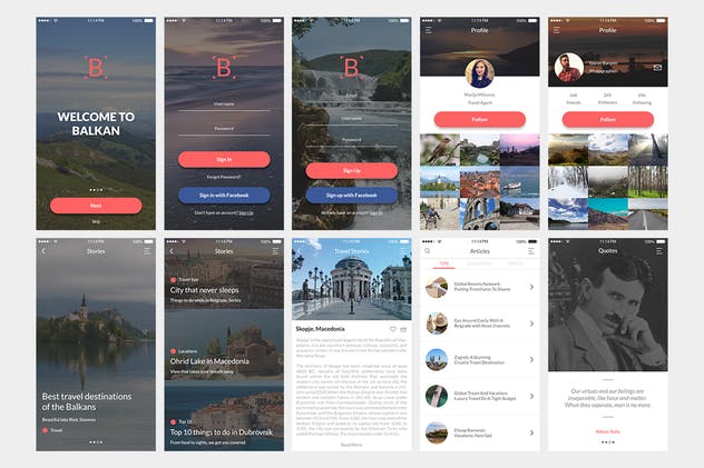 小众时尚轻奢商品电商APP UI套件 Balkan Mobile UI Kit插图(1)