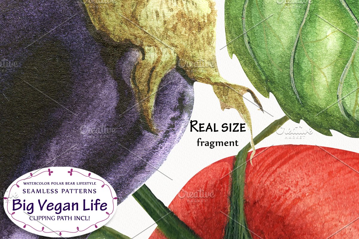 营养蔬菜水彩元素插画合集插图(2)