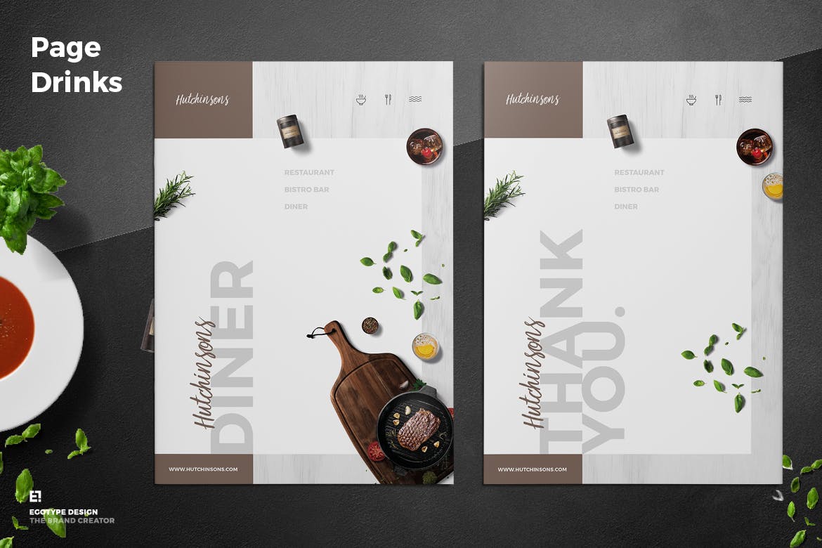 高品质的高端时尚餐厅餐厅菜单菜谱设计模板插图(7)