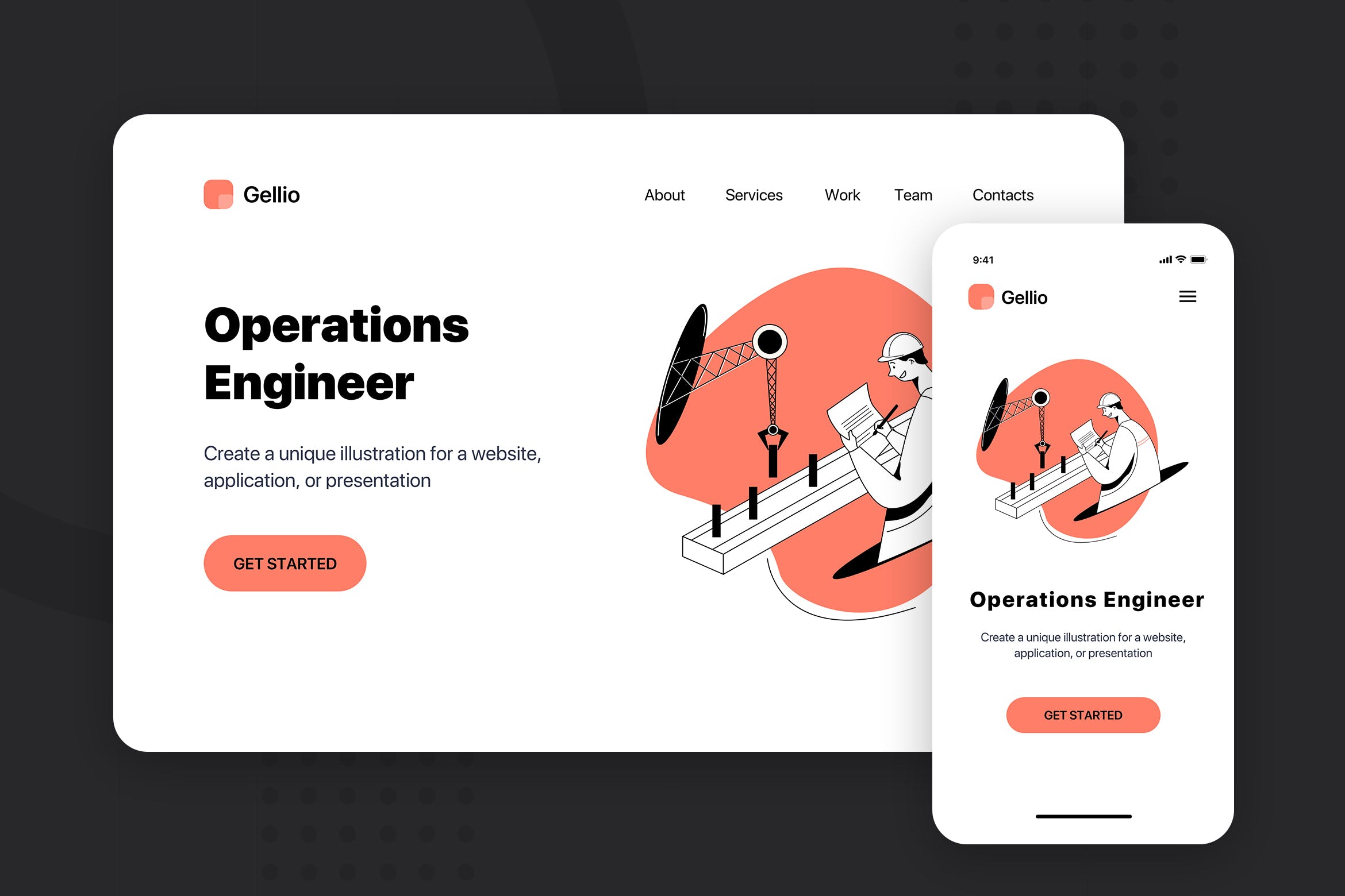 运营工程师主题网站Banner&落地页设计素材库精选 Operations Engineer – Banner & Landing Page插图