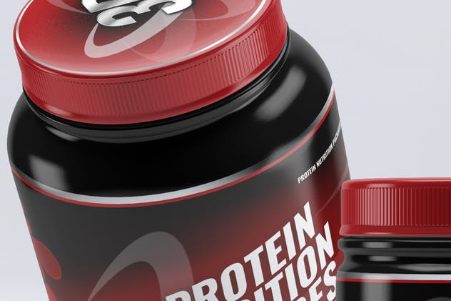 运动营养补充剂包装设计素材库精选模板 Sport Nutrition Packages Mock-Up插图(2)