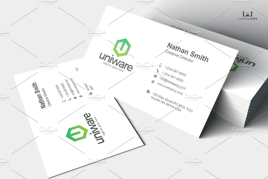 创意字母Logo模板系列之字母U Uniware – Letter U Logo插图(3)