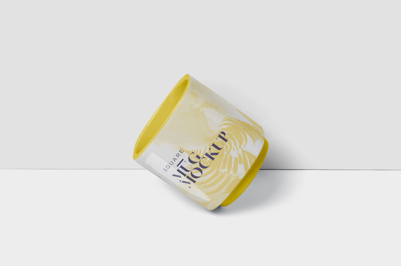 方形马克杯图案设计素材库精选模板 Mug Mockup – Square Shaped插图(4)