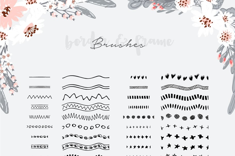 手绘花卉插画元素合集 Hand Drawn Floral Kit插图(4)