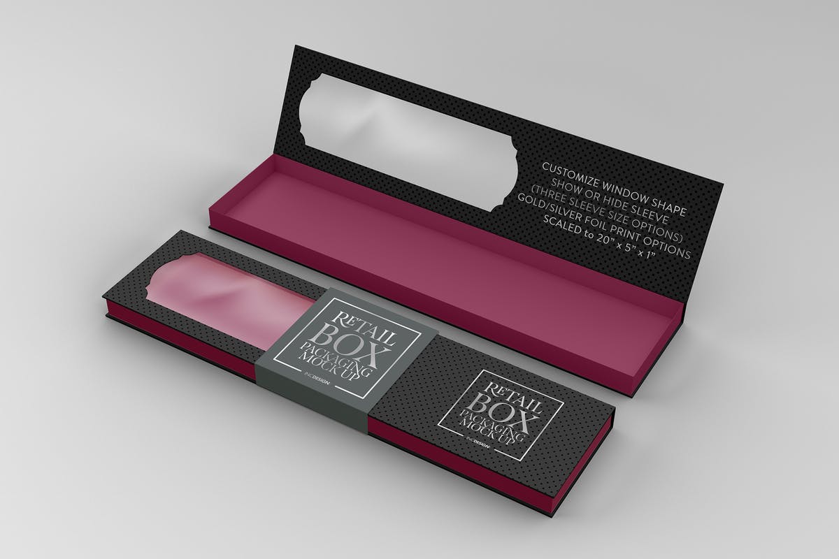 高端矩形可折叠礼品盒包装样机 Rectangle Collapsible Box Packaging Mockup插图