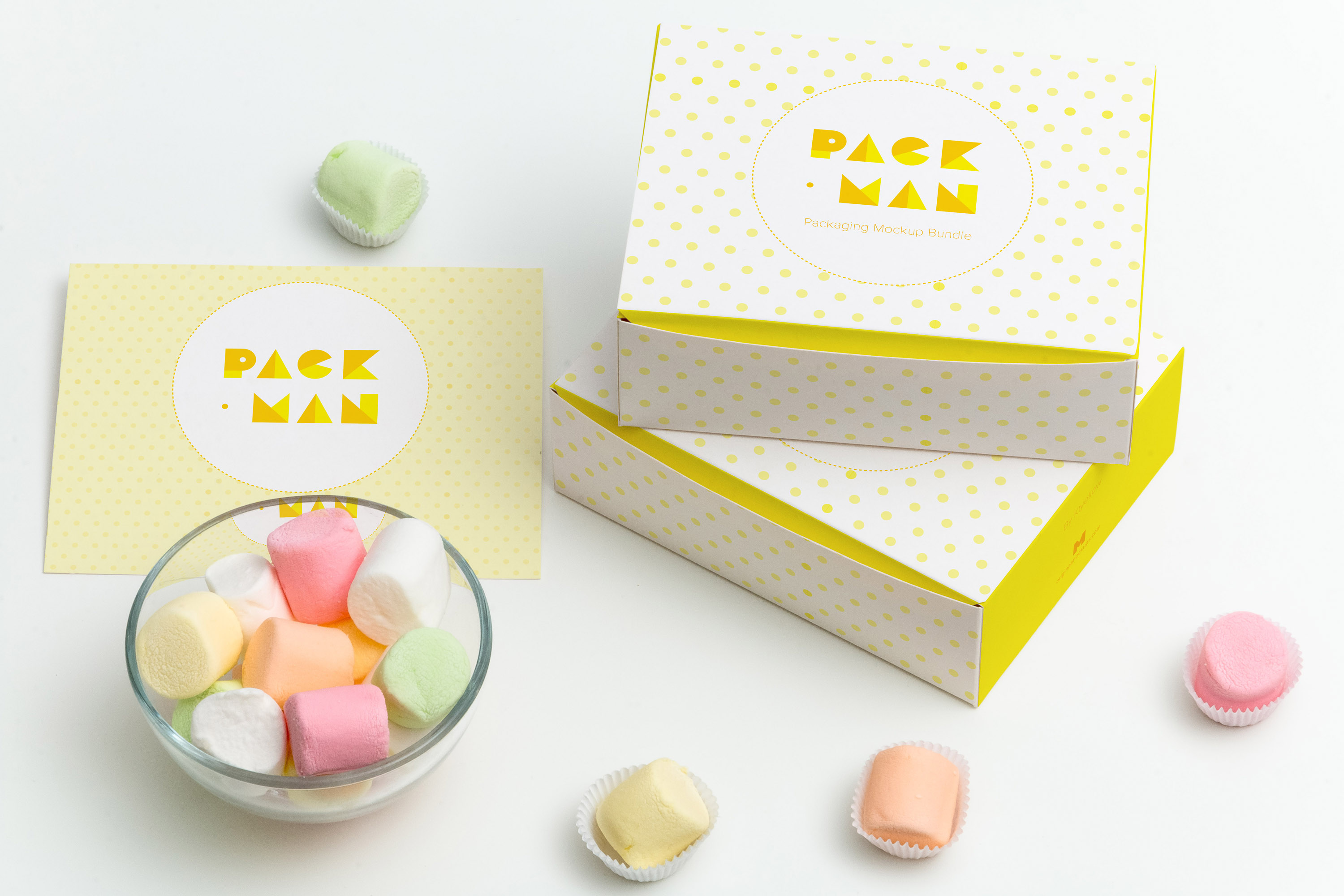 甜品包装礼盒设计图预览样机05 Sweet Box Mockup 05插图