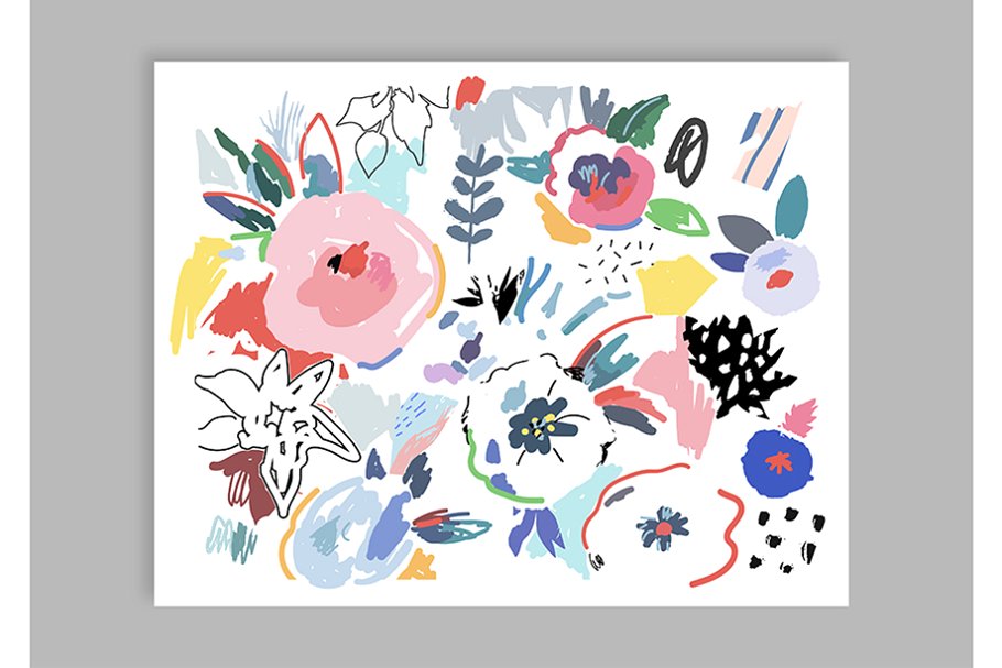 手绘花卉剪贴画 FlorART creative collection插图(5)