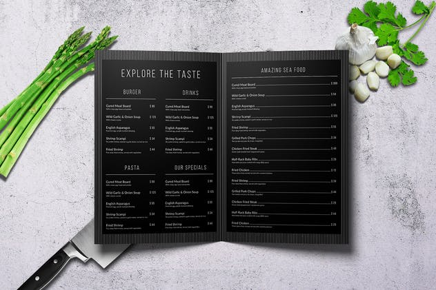 极简主义优雅西餐厅菜单设计模板套装 Minimal Elegant Menu Big Bundle插图(5)