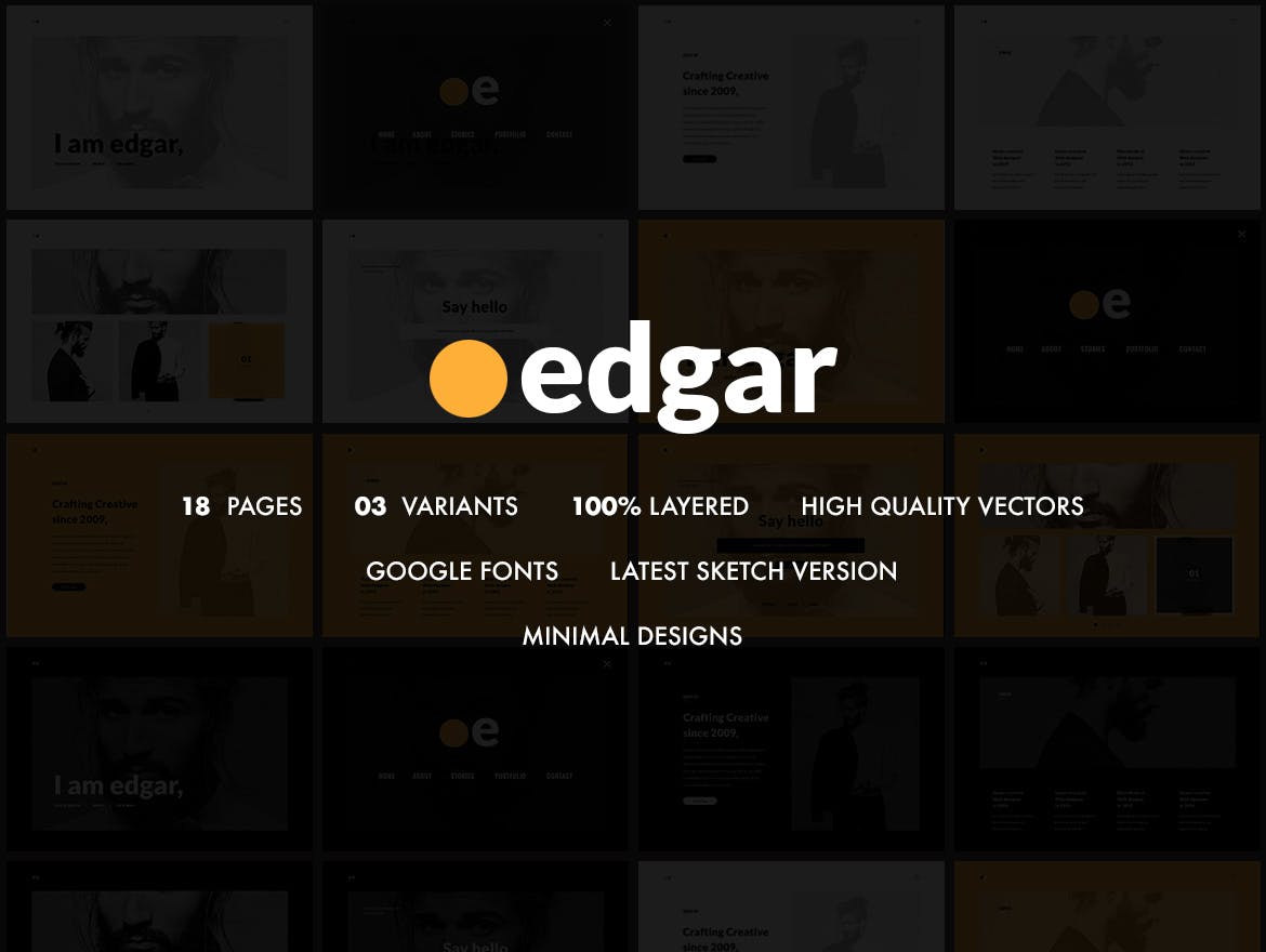 现代的极简主义网页模板for sketch插图(2)