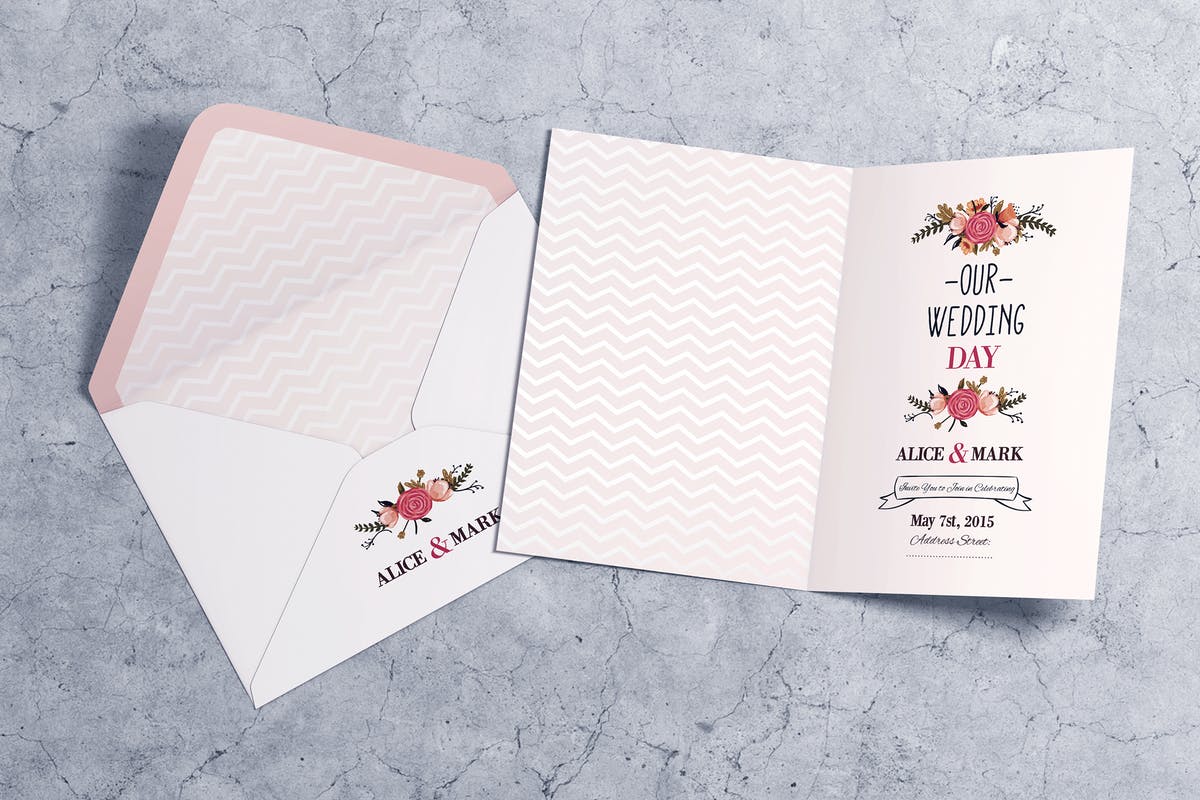 邀请函与贺卡样机模板v2 Invitation & Greeting Card MockUp vol.2插图