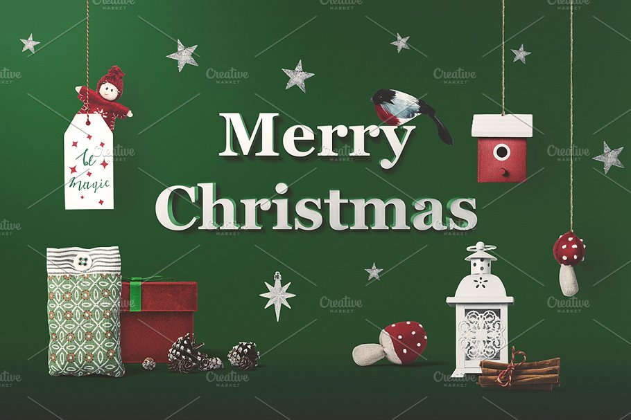 圣诞节主题场景样机模板集 Christmas Mockup Creator插图(3)