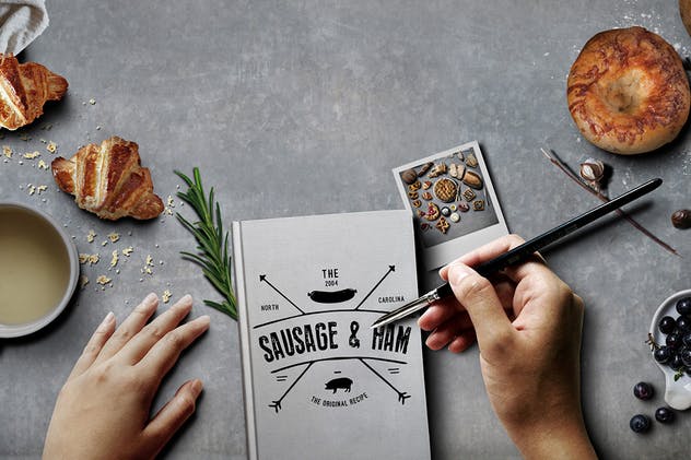 咖啡面包店巨无霸广告场景设计素材 Cafe Ingredients Hero Image插图(1)