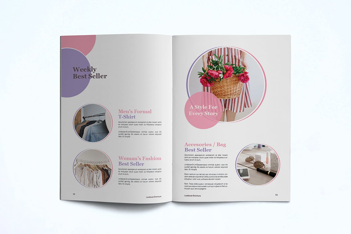 时装订货画册/新品上市产品素材库精选目录设计模板v3 Fashion Lookbook Template插图(8)