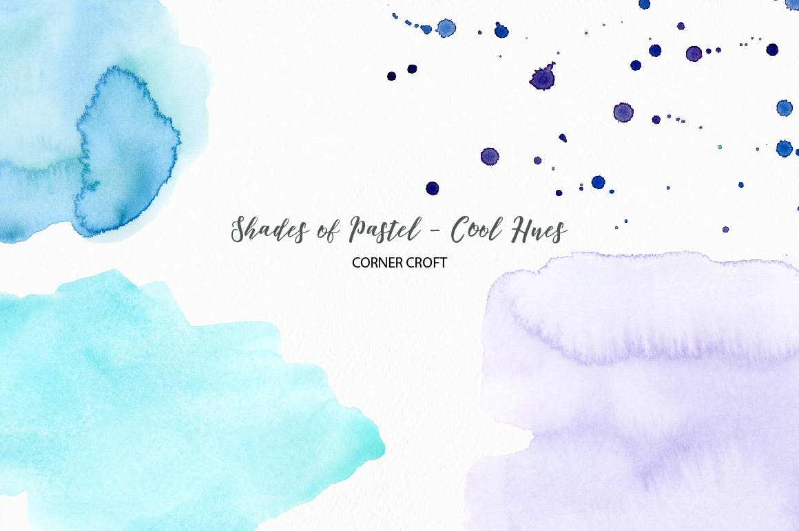 柔和色调水彩背景纹理素材 Shades of Pastel Cool Watercolor Texture插图(4)