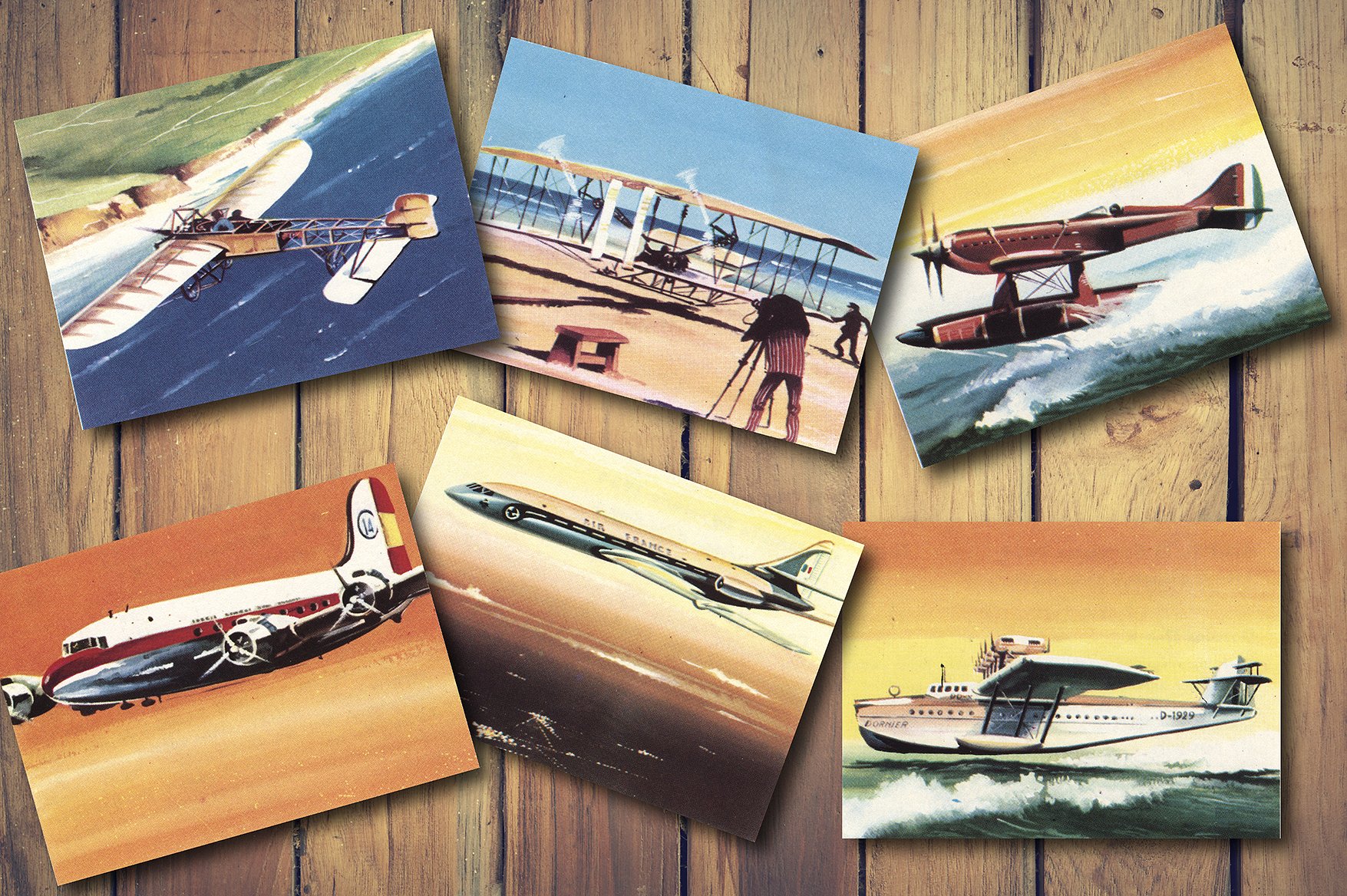 一套16架珍贵的老式飞机插图插图(5)