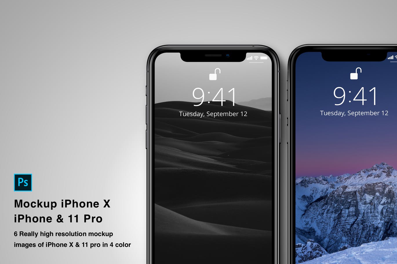 iPhone 11 & X苹果智能手机样机PSD模板 Mockup iPhone 11 and iPhone X插图