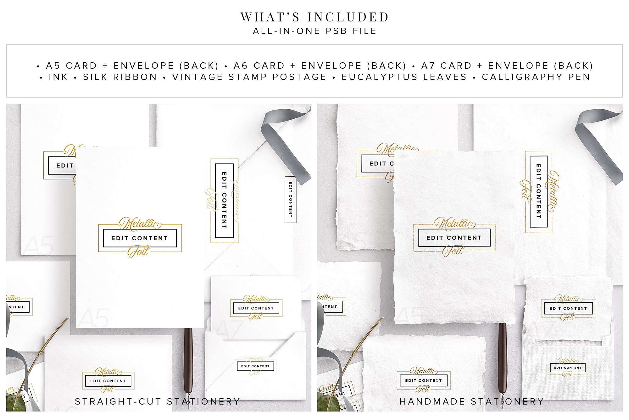 婚礼设计物料样机模板合集 Wedding Suite Mockup Scene插图(1)